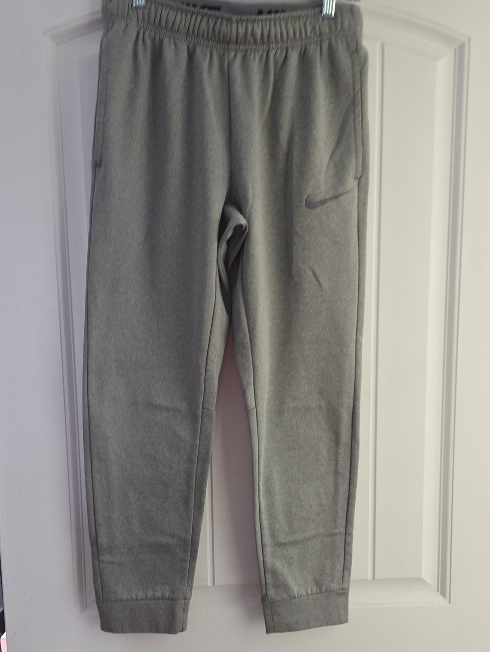 Nike Kids Gray Fleece Joggers with Swoosh